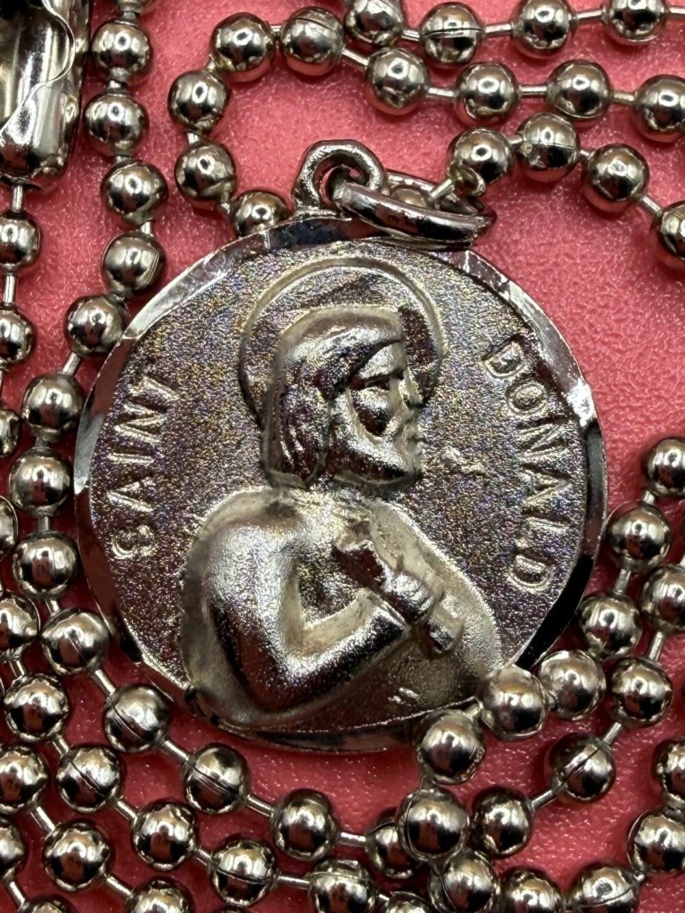 Vintage Silver Saint Donald Necklace